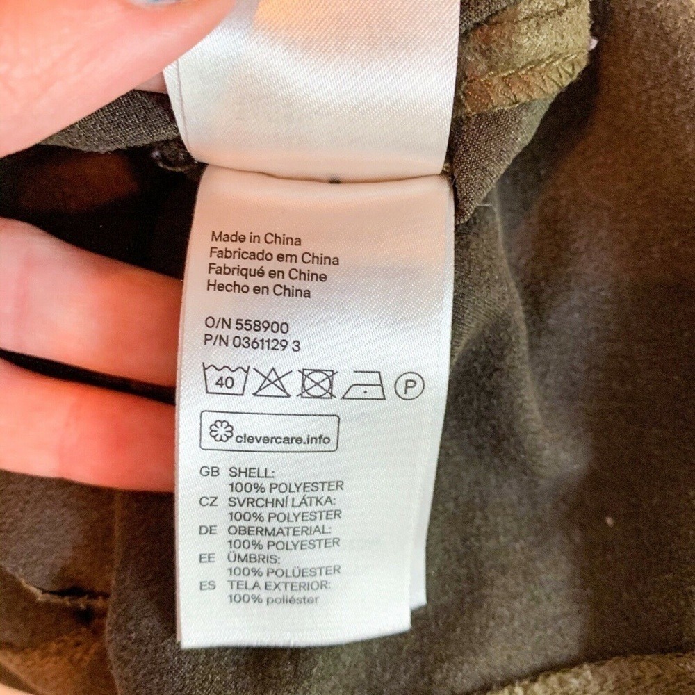 Divided‎ H&M Dress Women 12 Hunter Green Suede Long Sleeve Metal Zipper Back - Picture 5 of 5